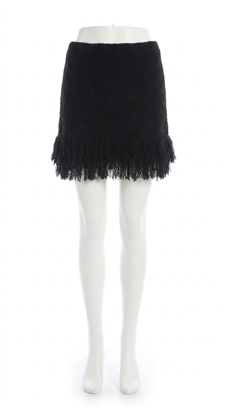 NEW ALLISON NEW YORK anna fringe mini skirt in black